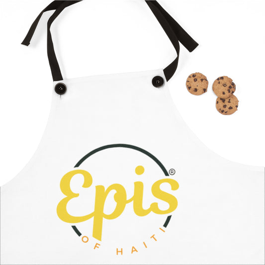 Epis of Haiti Logo Apron — White Culinary Apron for Chefs & Home Cooks