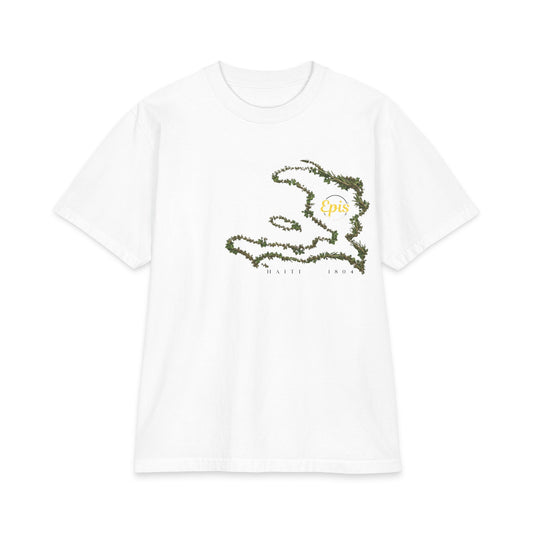 Haiti Coastal Wave Herbal Tee – Beach Vibes - Heavyweight Short Sleeve T-Shirt