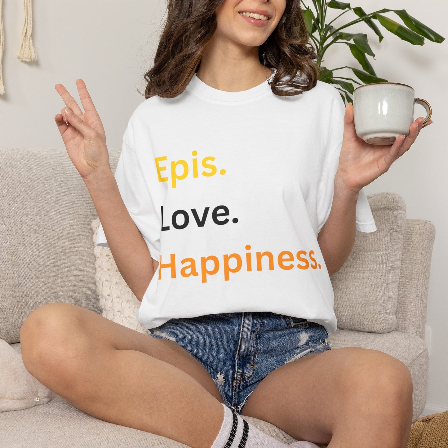 Epis. Love. Happiness. Cotton Short Sleeve T-Shirt