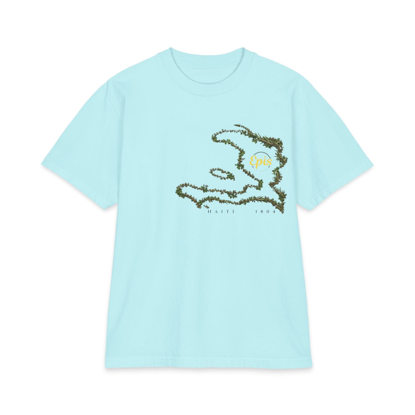 Haiti Coastal Wave Herbal Tee – Beach Vibes - Heavyweight Short Sleeve T-Shirt