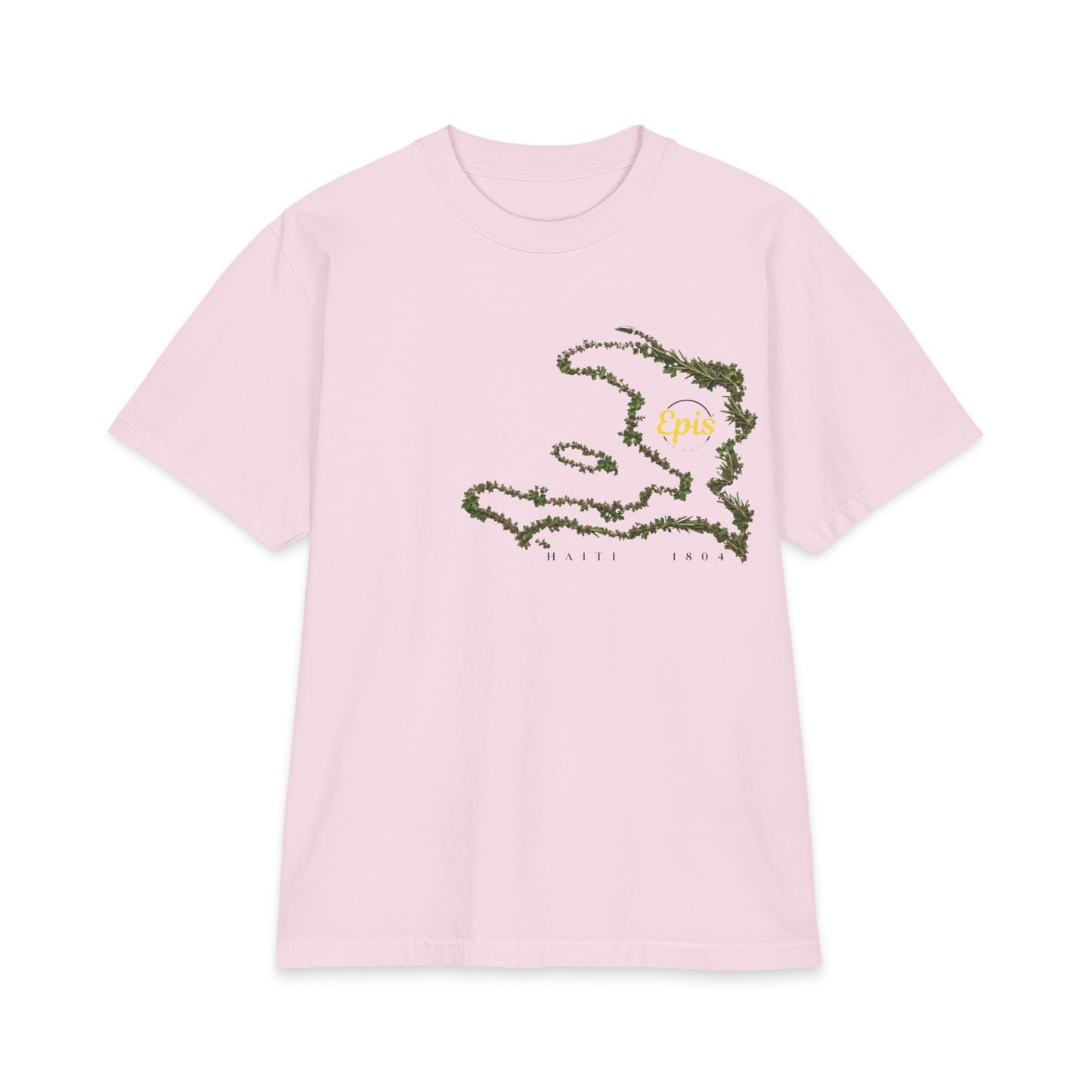 Haiti Coastal Wave Herbal Tee – Beach Vibes - Heavyweight Short Sleeve T-Shirt