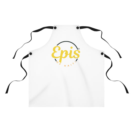 Epis of Haiti Logo Apron — White Culinary Apron for Chefs & Home Cooks