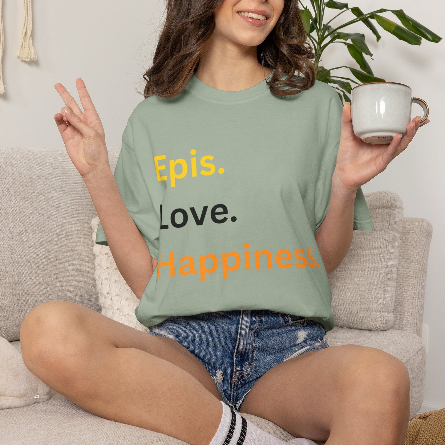 Epis. Love. Happiness. Cotton Short Sleeve T-Shirt