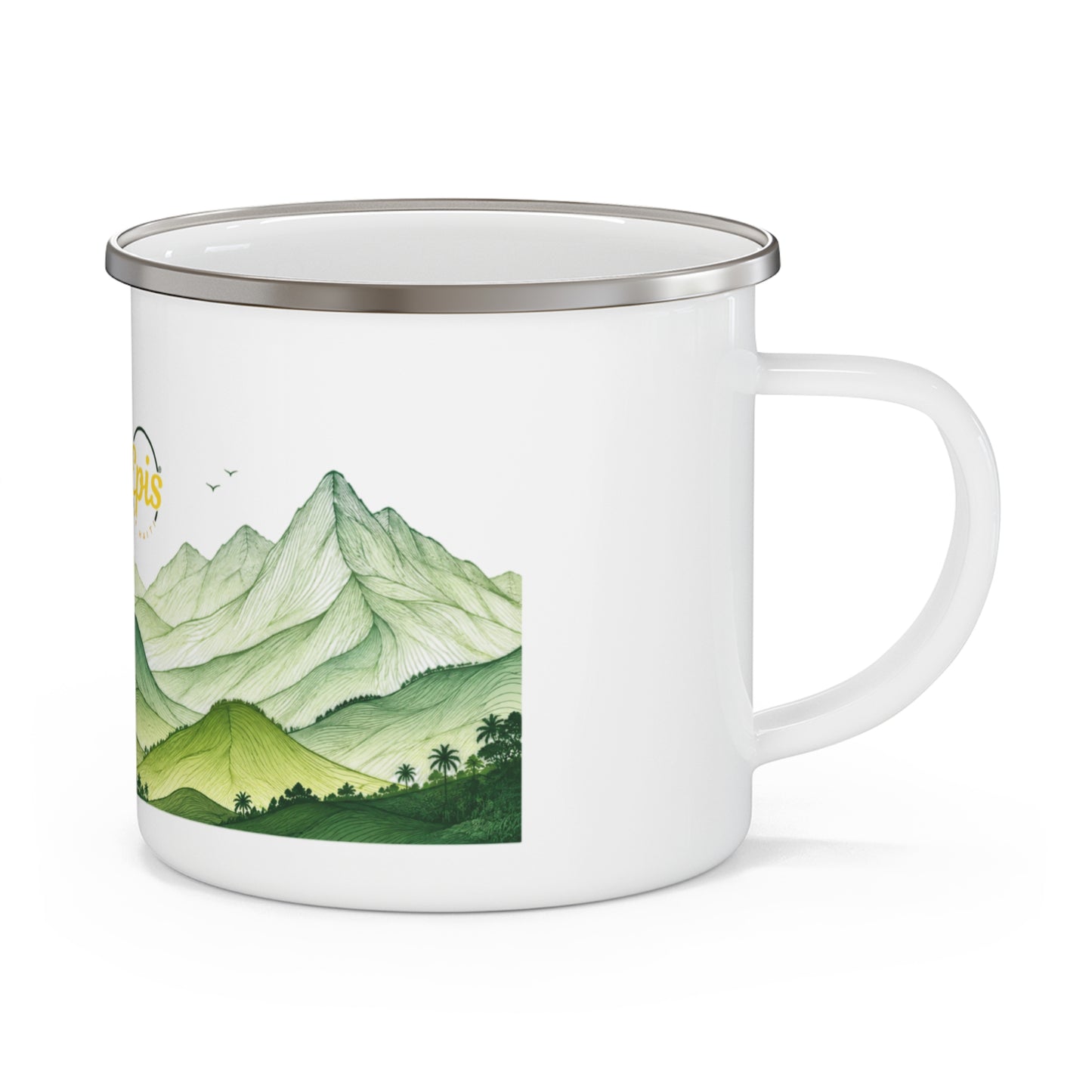 Epis of Haiti: Haitian Tea Recipe Enamel Camping Mug | Green Mountains | 12 oz Stainless Steel Camp Cup