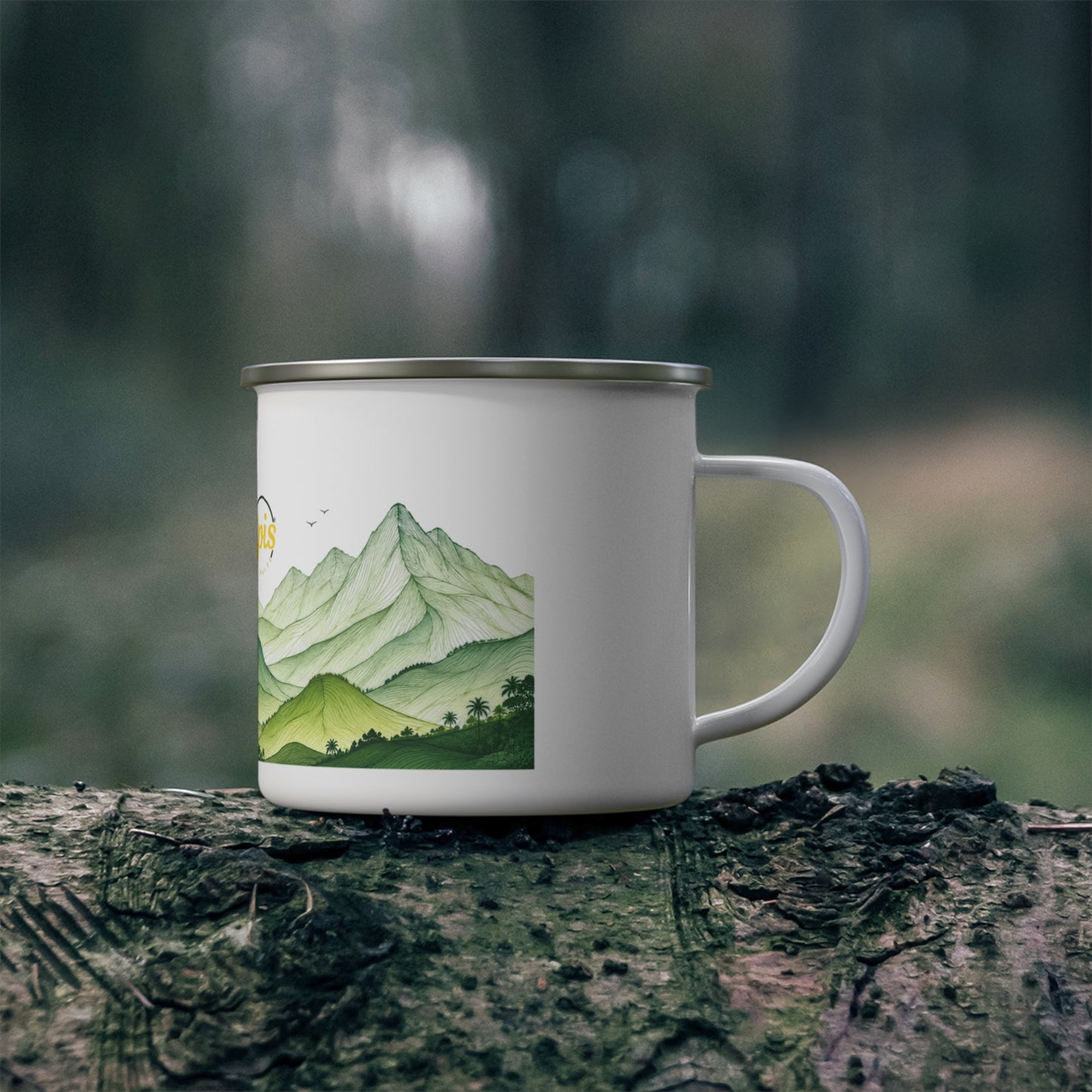 Epis of Haiti: Haitian Tea Recipe Enamel Camping Mug | Green Mountains | 12 oz Stainless Steel Camp Cup