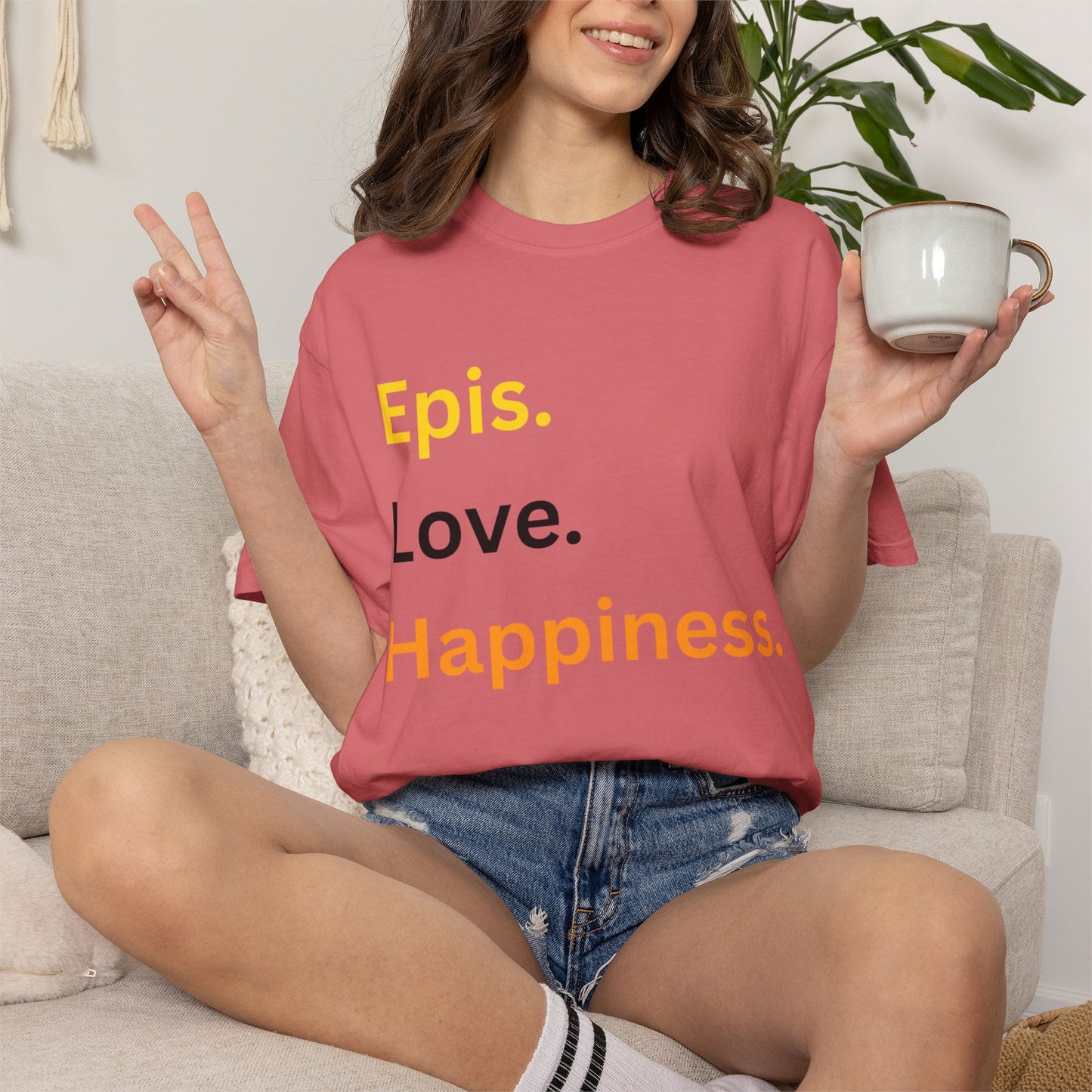 Epis. Love. Happiness. Cotton Short Sleeve T-Shirt