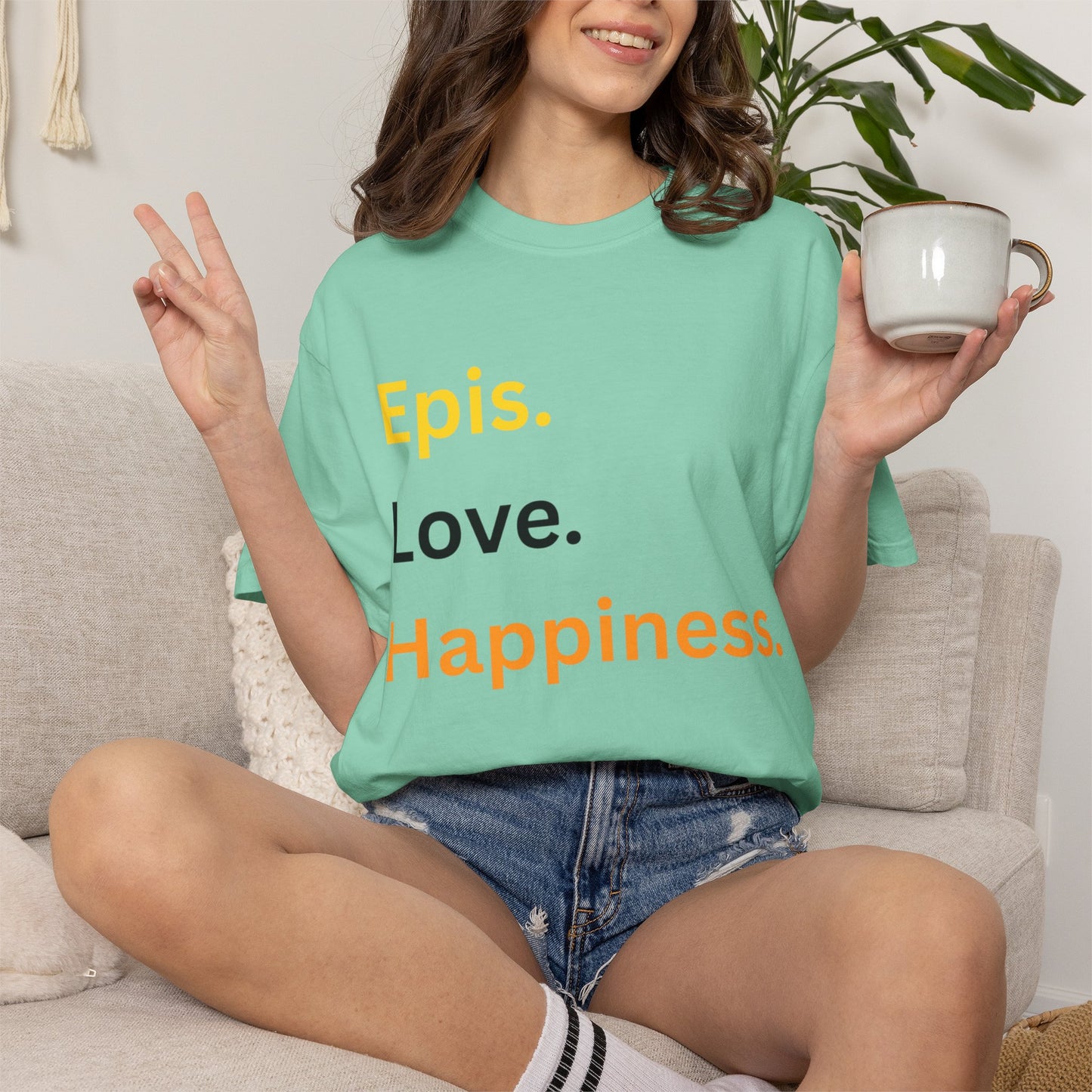 Epis. Love. Happiness. Cotton Short Sleeve T-Shirt