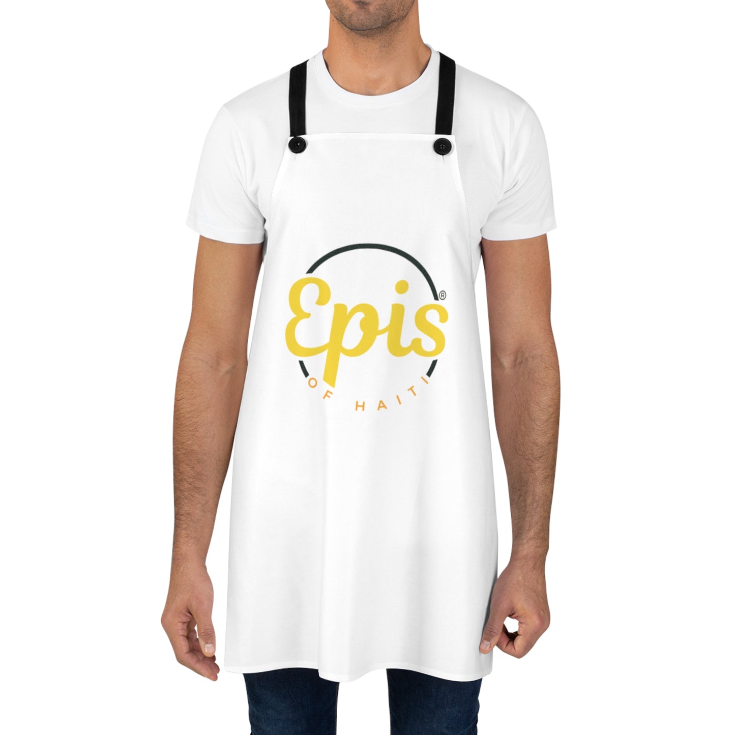 Epis of Haiti Logo Apron — White Culinary Apron for Chefs & Home Cooks
