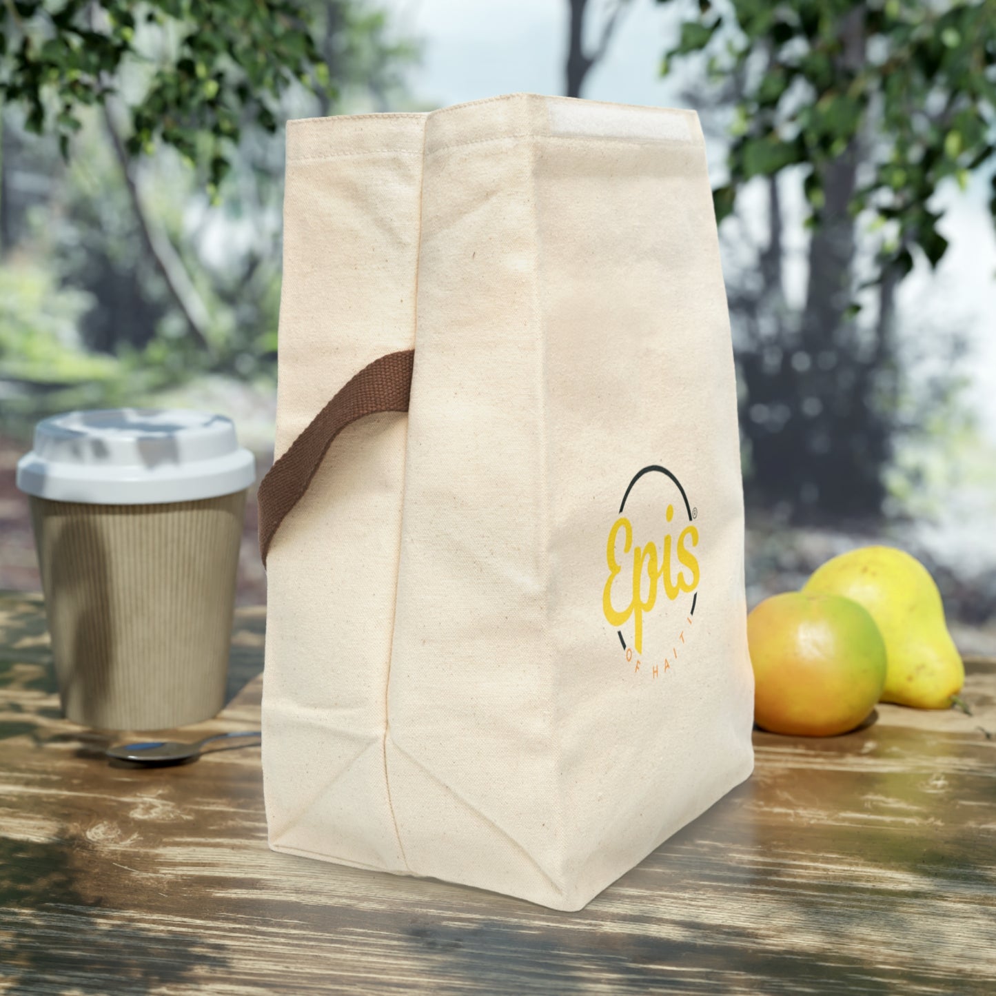 Canvas Lunch Bag | Epis of Haiti Logo Insulated Tote with Strap