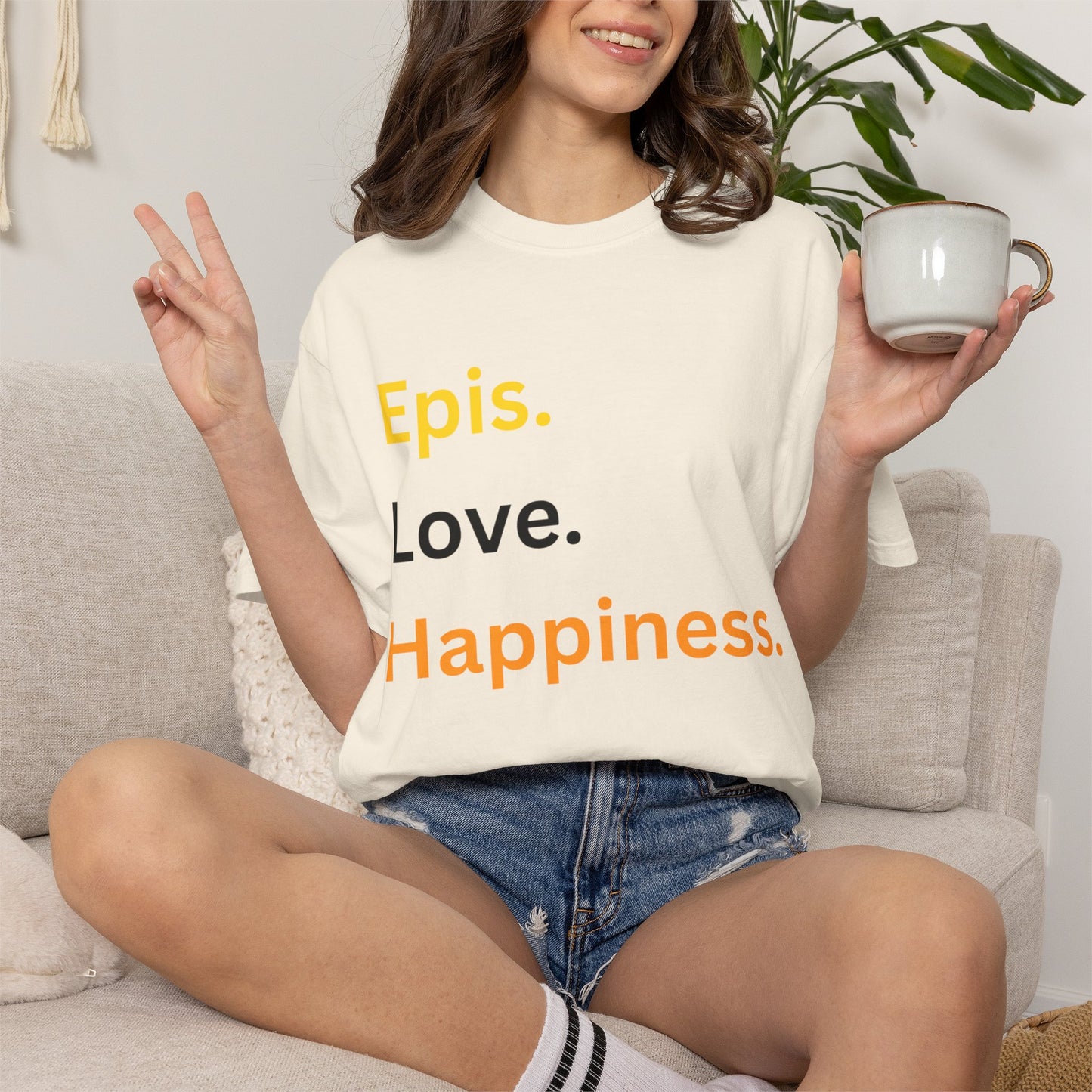 Epis. Love. Happiness. Cotton Short Sleeve T-Shirt