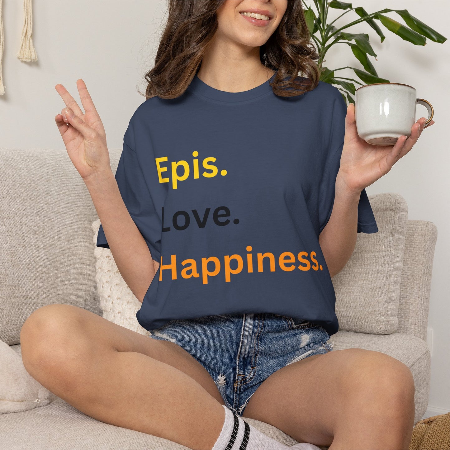 Epis. Love. Happiness. Cotton Short Sleeve T-Shirt