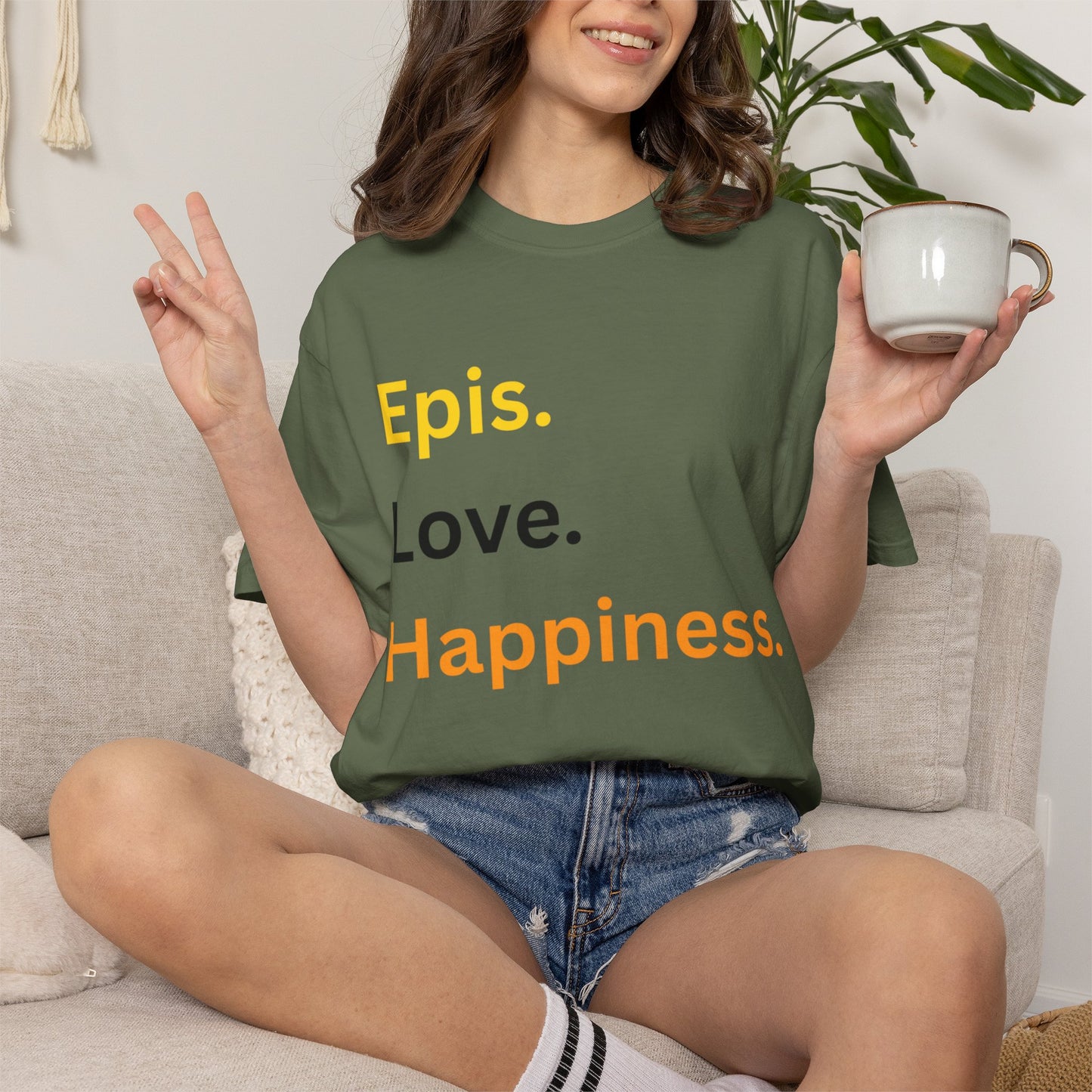 Epis. Love. Happiness. Cotton Short Sleeve T-Shirt