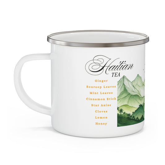 Epis of Haiti: Haitian Tea Recipe Enamel Camping Mug | Green Mountains | 12 oz Stainless Steel Camp Cup